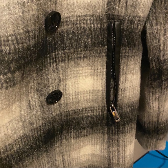 White and Black Pea Coat - Picture 4 of 6